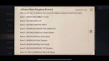 Alliance Hunt Kingdom Reward - made into Top 10 alliances 🤭 - KOA - King of Avalon