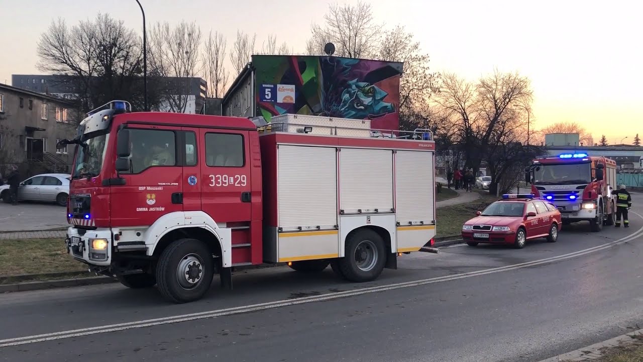 Pożar budynku na Wrońskiej w Lublinie. Przejazdy alarmowe straży pożarnej z Lublina i OSP z powiatu