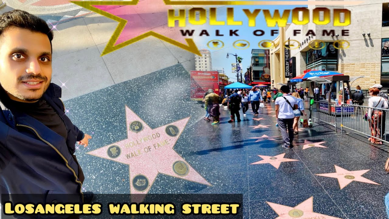 Hollywood Blvd Walk of Fame in Los Angeles, California USA- 4K walking ...