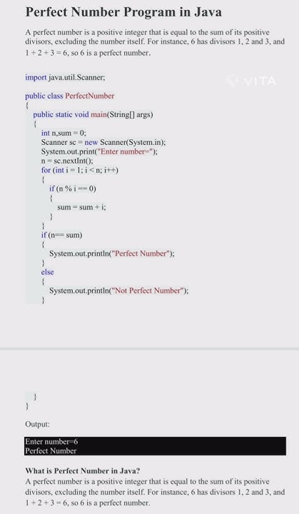 perfect number program in Java #java #coding - YouTube