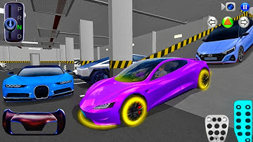 New EV Tesla⚡ Purple Car For Parking 🅿️ 3D Driving Class 2025 Best Android iOS Gameplay🎮