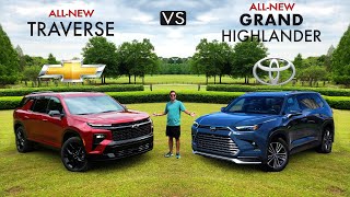 BIG BATTLE!  2024 Chevy Traverse RS vs. 2024 Toyota Grand Highlander Platinum: Comparison