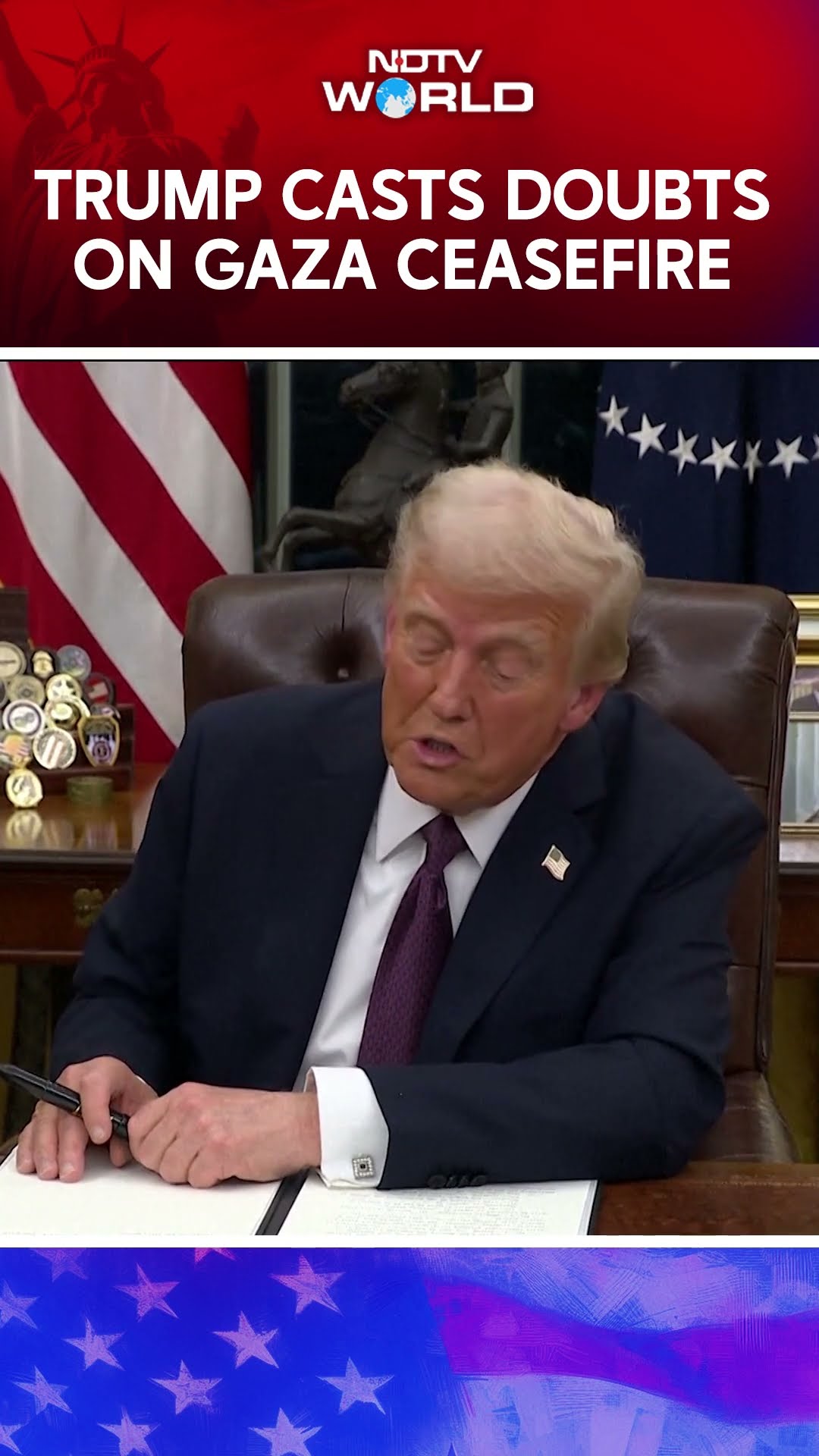 Trump Casts Doubts on Gaza Ceasefire, Signs Executive Orders