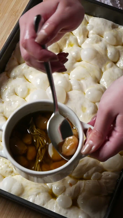 Garlic confit, sun-dried tomato and baby bocconcini focaccia