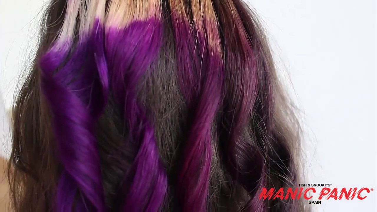 Cómo conseguir un cabello púrpura sin decolorar: Purpe Haze de Manic Panic  - YouTube