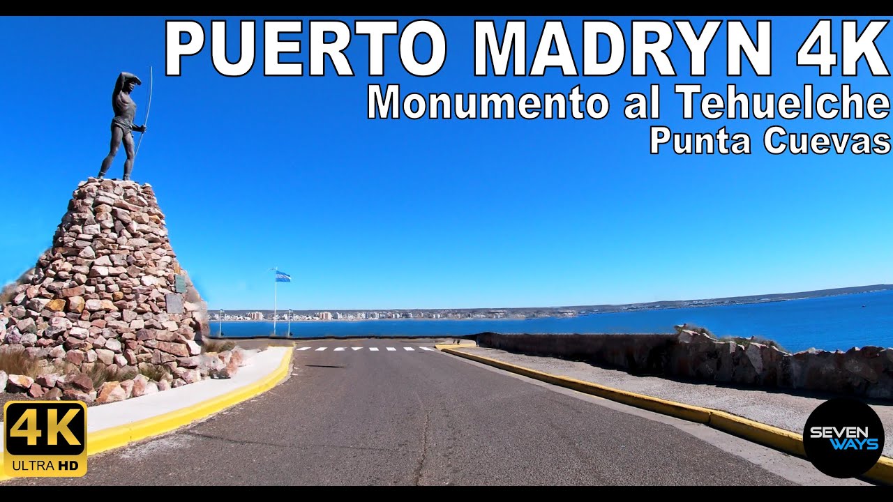 [4K] PUERTO MADRYN - MONUMENTO AL TEHUELCHE / PUNTA CUEVAS / PASEO COSTERO - CHUBUT