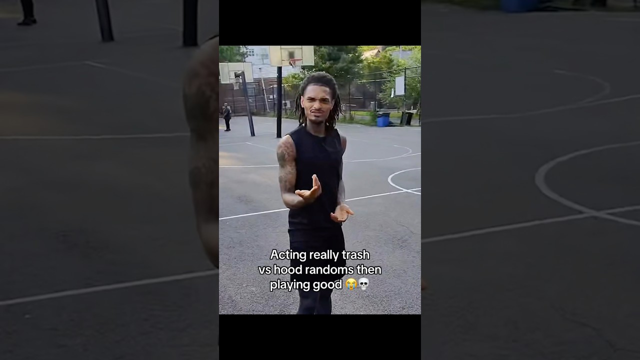 Acting trash against randoms in the hood then turning up #shorts #basketball #sports #viral #hoops