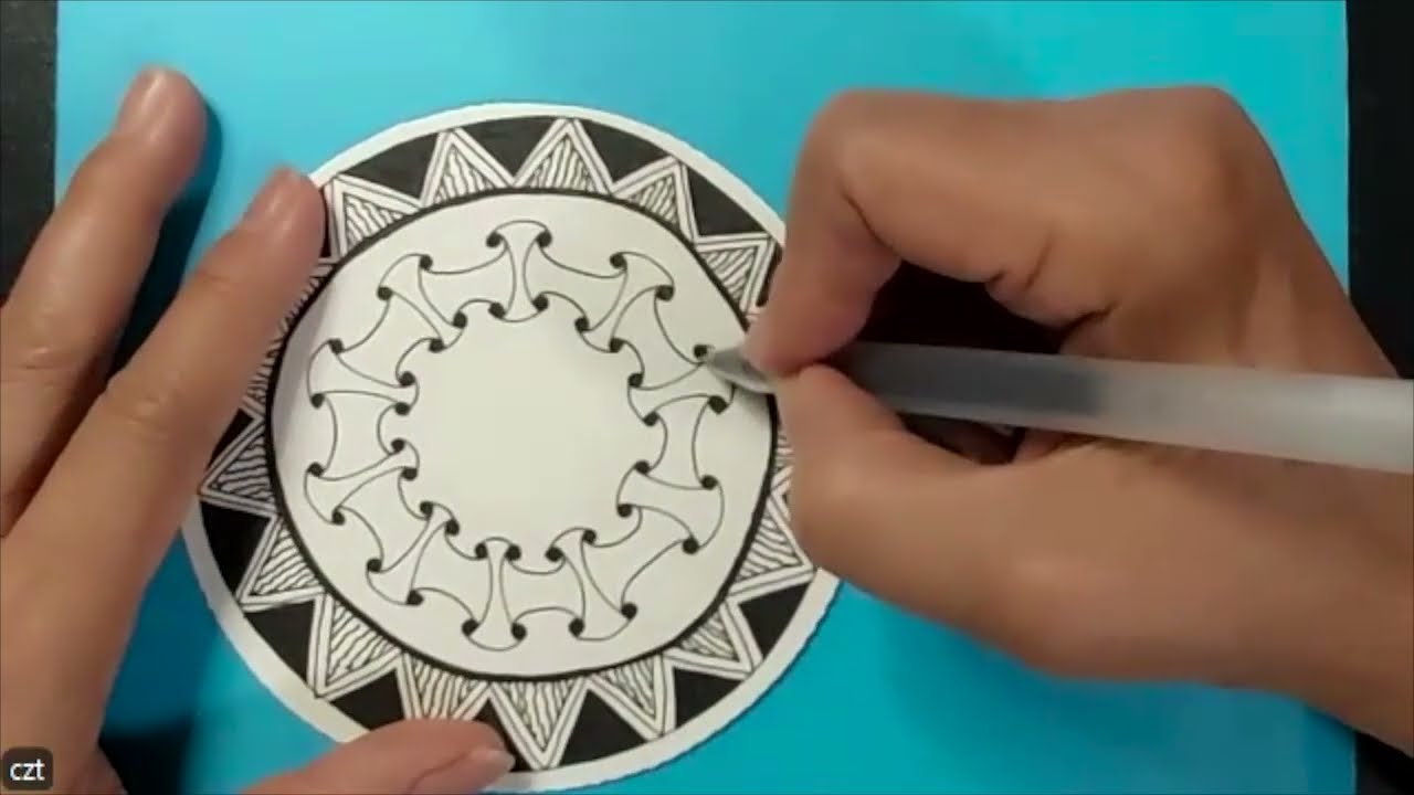 禅绕画图案：雨伞节，哈金斯 Zentangle pattern: Knase, Huggins