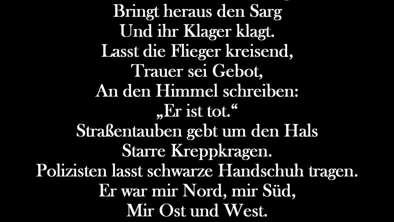Funeral Blues von W. H. Auden YouTube
