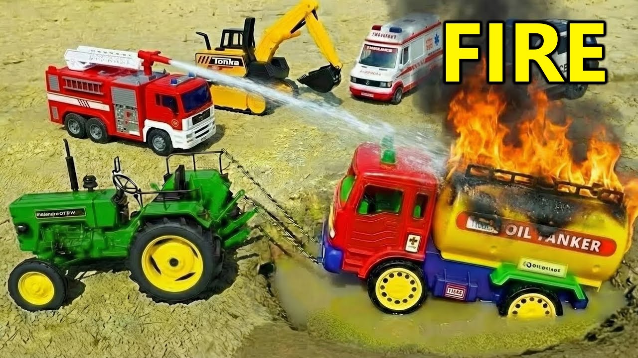 FIRE!! Accident Oil Tank Truck Auto Rickshaw Car Jcb 3dx Pulling Out Bullet Bike JCB 3DX Crane ? TCS