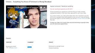 False Copyright Claim - Onision - Onision... Everything You Know of Feminism is Wrong | Novakast