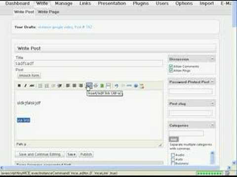 Wordpress HOWTO - How to write a post
