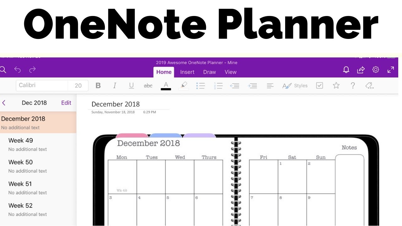 OneNote Planner Plan With Me Week 7 of 2019 theawesomeplanner