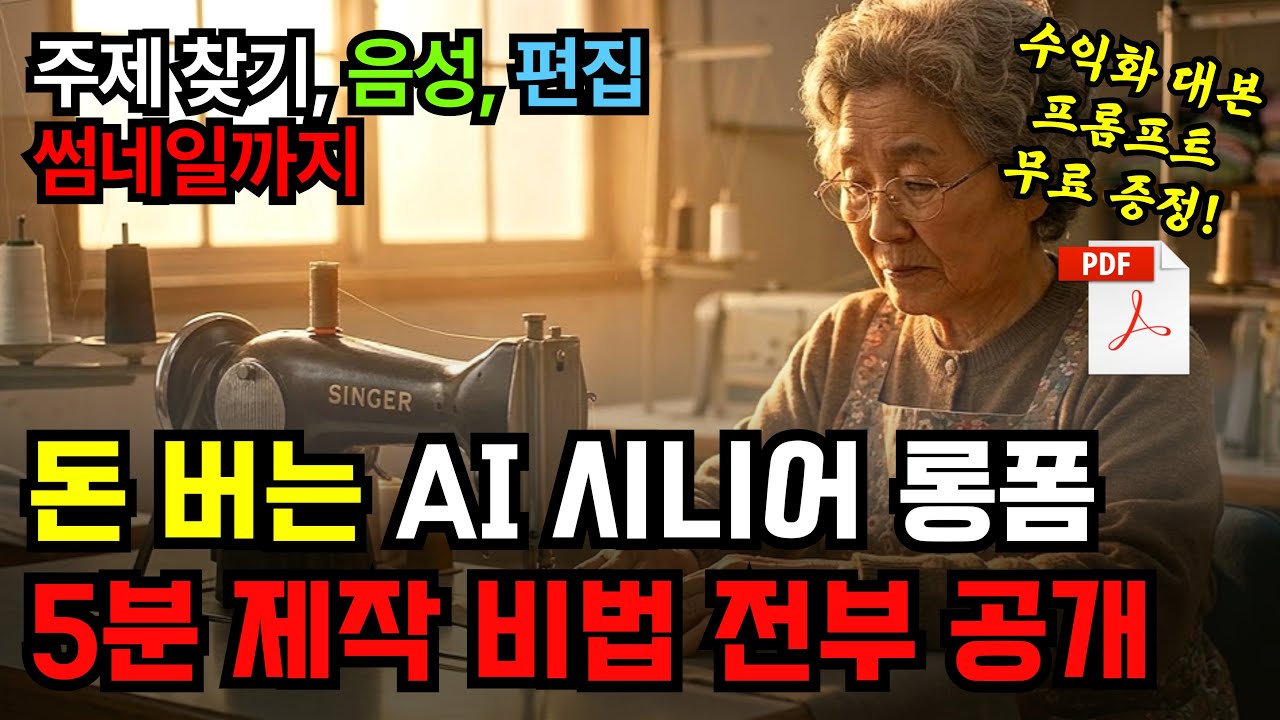 조회수 터지는 AI 시니어 롱폼, 100만 조회수 10분 만에 만드는 가장 쉬운 방법 (무료 공개)