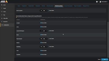 AXIS Case Insight - Setting retention policies