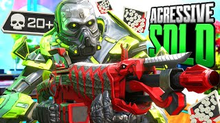 AGRESSIVE Caustic SOLO 22 KILLS and 5,400 Damage Apex Legends Gameplay Season 17
