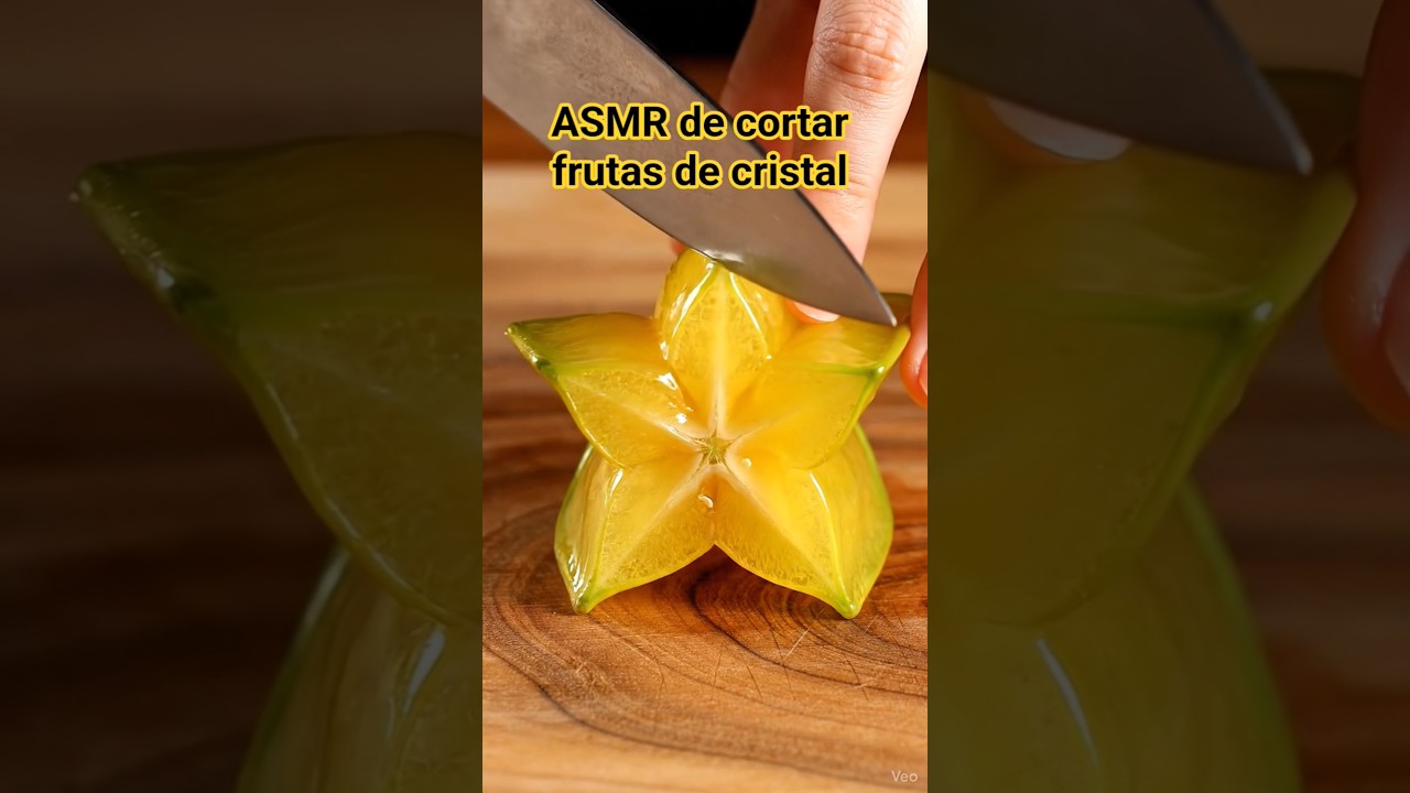 ASMR de cortar frutas de cristal 