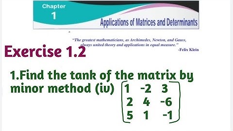 Class 12 Chapter 1 Applications of Matrices and Determinants Exercise 1.2 1 st sum (iv)