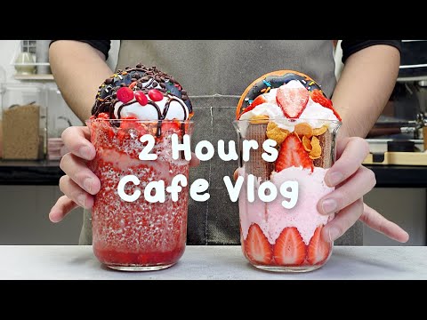 🍫지치고 힘들 땐 음료 ASMR로 힐링해요/주중의 여유로움/2시간 모음🍒2 Hours Vlog/Cafe Vlog/ASMR/Tasty Coffee