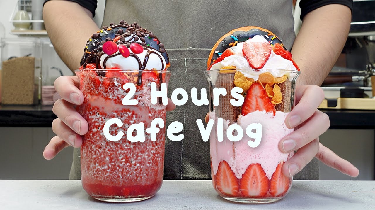 🍫지치고 힘들 땐 음료 ASMR로 힐링해요/주중의 여유로움/2시간 모음🍒2 Hours Vlog/Cafe Vlog/ASMR/Tasty Coffee