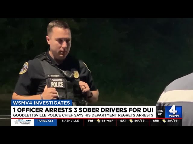 1 officer arrests 3 sober drivers for DUI class=