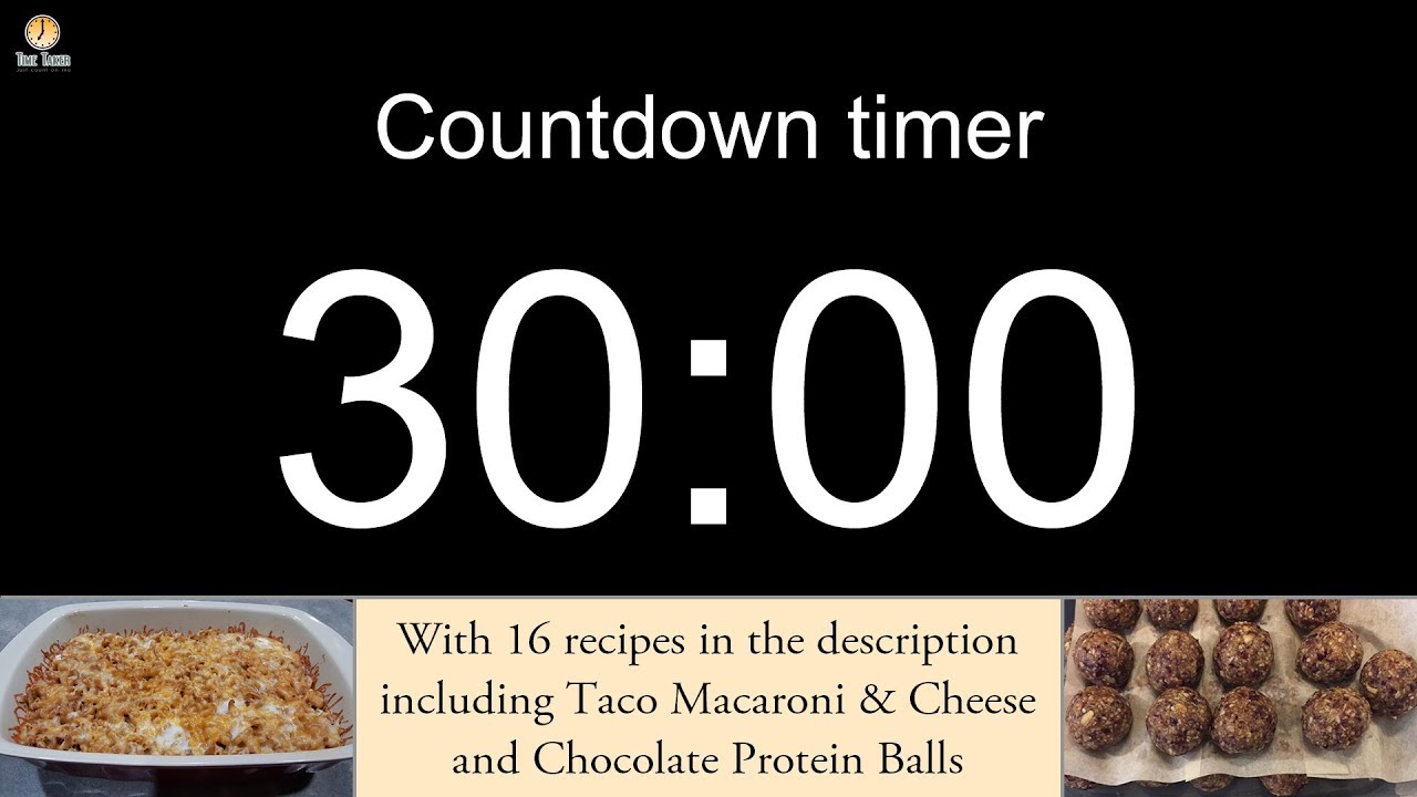 30 minute Countdown timer with alarm (including 16 recipes