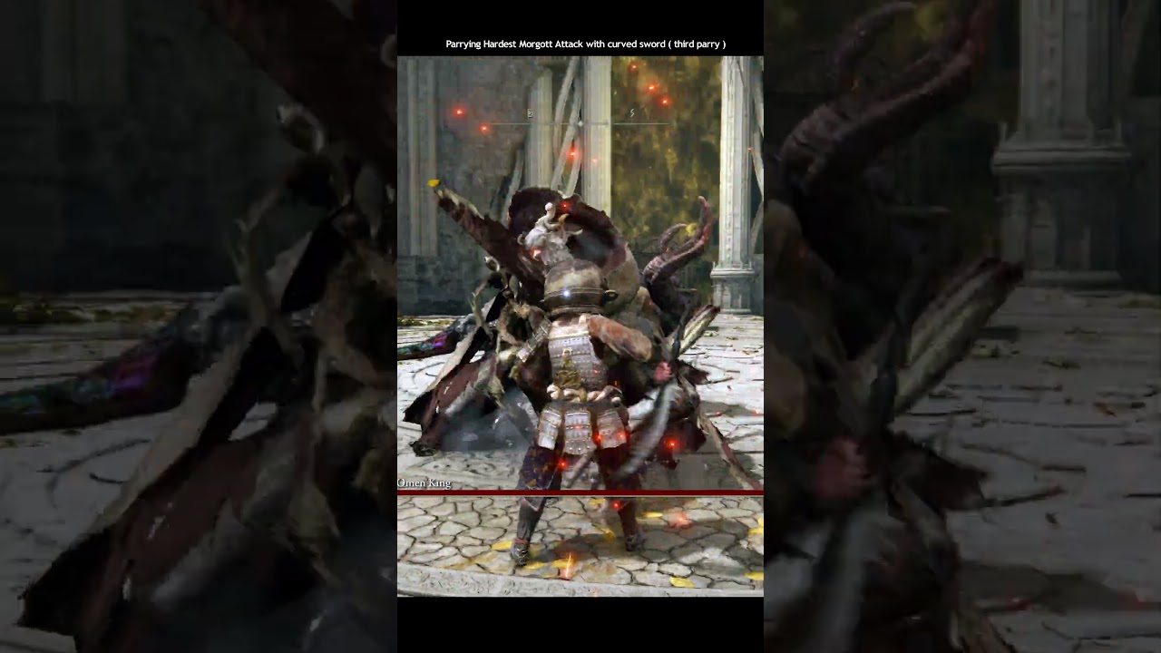 Parrying Hardest Morgott Attack with Curved sword  #eldenring
