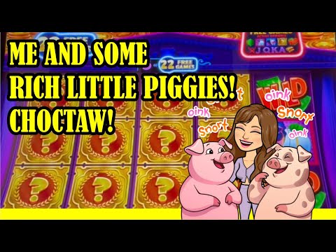 🔴Winning Session on RICH LITTLE PIGGIES Slot Machine!  🐷  Choctaw Durant 🎰