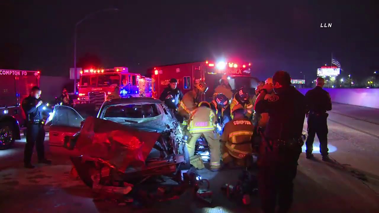 Driver Trapped After Slamming Into Back Of Car | COMPTON, CA 12.24.20 ...