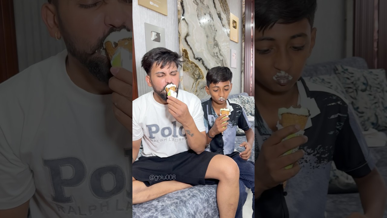 Ice cream खा के आया मजा🍦😂￼ #comedy #funny #youtubeshorts #summerofgoals #golu008 #icecream