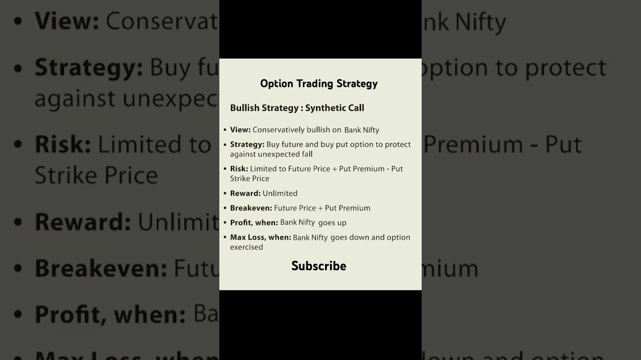 Synthetic Call - option trading strategy 