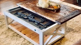 DIY Concealment Coffee Table  Farmhouse  Full Build