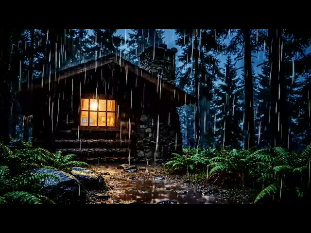 Cabin in the Heavy Rain Sound for Sleeping and Relax ASMR