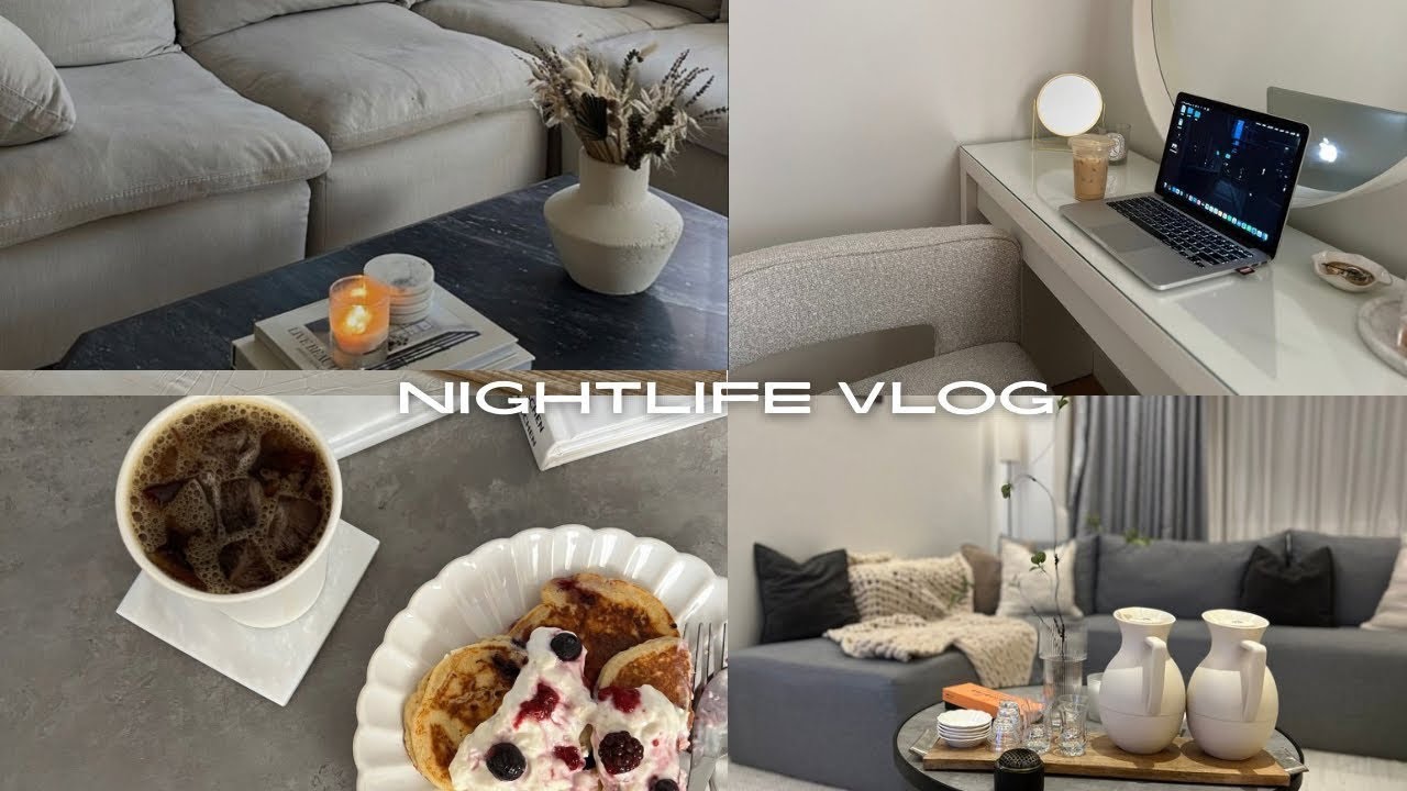 NIGHTLIFE VLOG | روتين الحياة الليلية, مشتريات جديدة, زيارة اخواتي في بيتي👭🏻, تنظيف البيت🫧