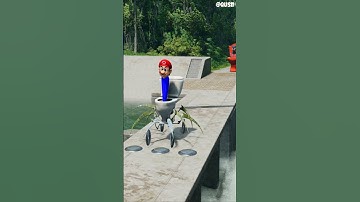 G-Man Skibidi Toilet Crossing VS Bollard & Hammers in BeamNG.drive #shorts