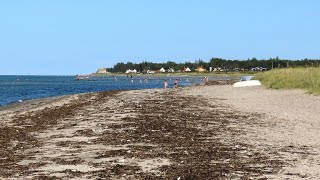 4K - Denmark, Dänemark, Danmark Fjellerup Strands Camping - Stranden - Camping På Djursland.