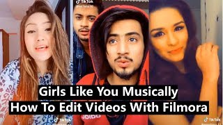 Girls Like You Musically + How To Make Videos With Filmora ! Avneet , Faisu, Aashika screenshot 5