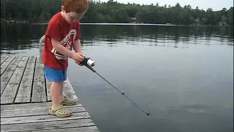 Boy catches fish in record time