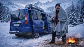 Solo Winter Car Camping | Surviving a WindStorm in a Van