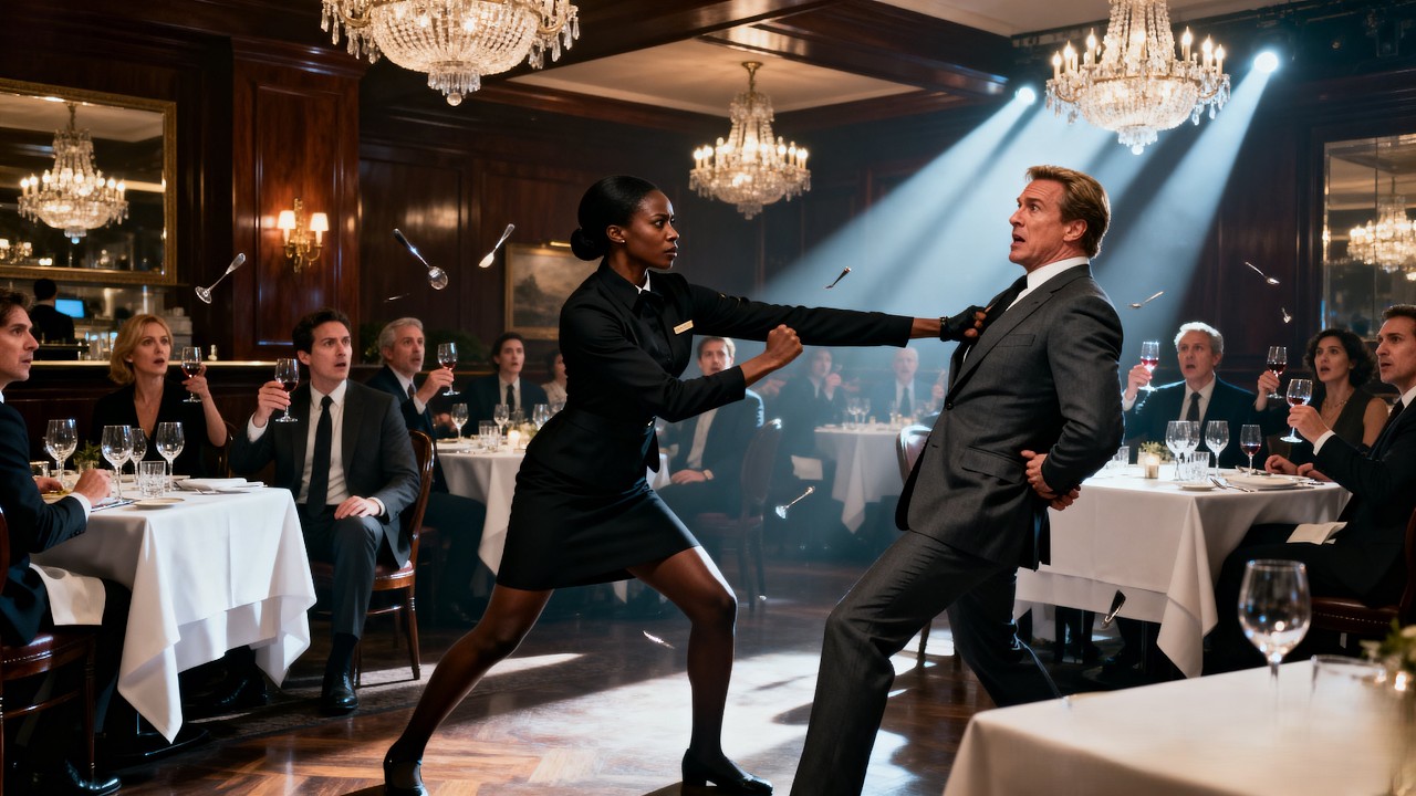 Billionaire Assaults Black Waitress  Didn’t Know She Was a FighterWhat Happened Stunned Everyone...