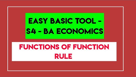 [ Easy Basic Tool Functions of function rule - Easy Economics -S4 BA Economics- Kerala University ]