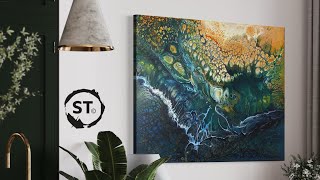 Living Water | Acrylic fluid art tutorial!  Translucent base, Awesome outcome!