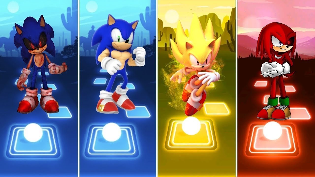 Knuckles Sonic 🆚 Muscular Sonic 🆚 Super Sonic 🆚 Sonic exe Sonic Tiles