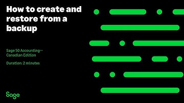 Sage 50 Accounting--Canadian Edition - How to create and restore from a backup