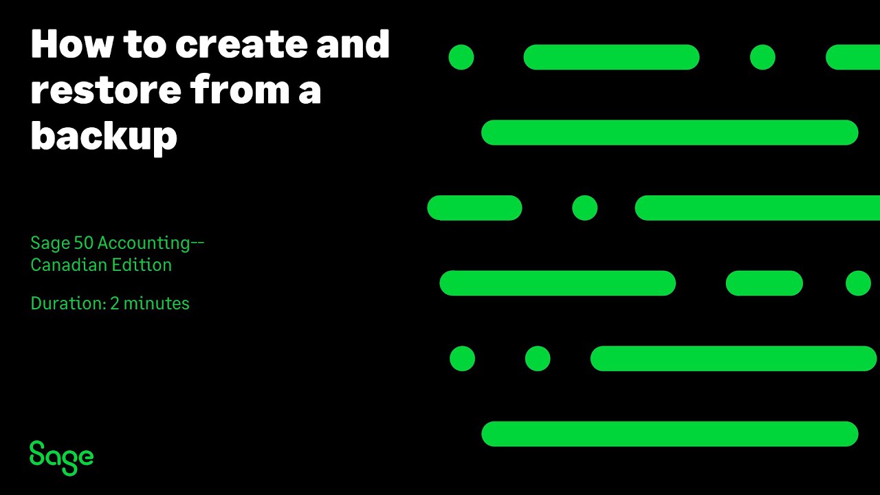 Sage 50 Accounting--Canadian Edition 2017.0 - How to create and restore from a backup sage 50 software