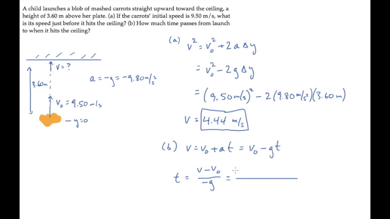 1D Motion: Free Fall. Level 1, Example 2 - YouTube