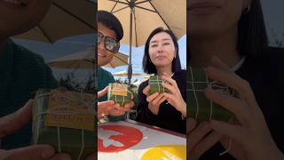 Learning to make bánh chưng for Tết with friends