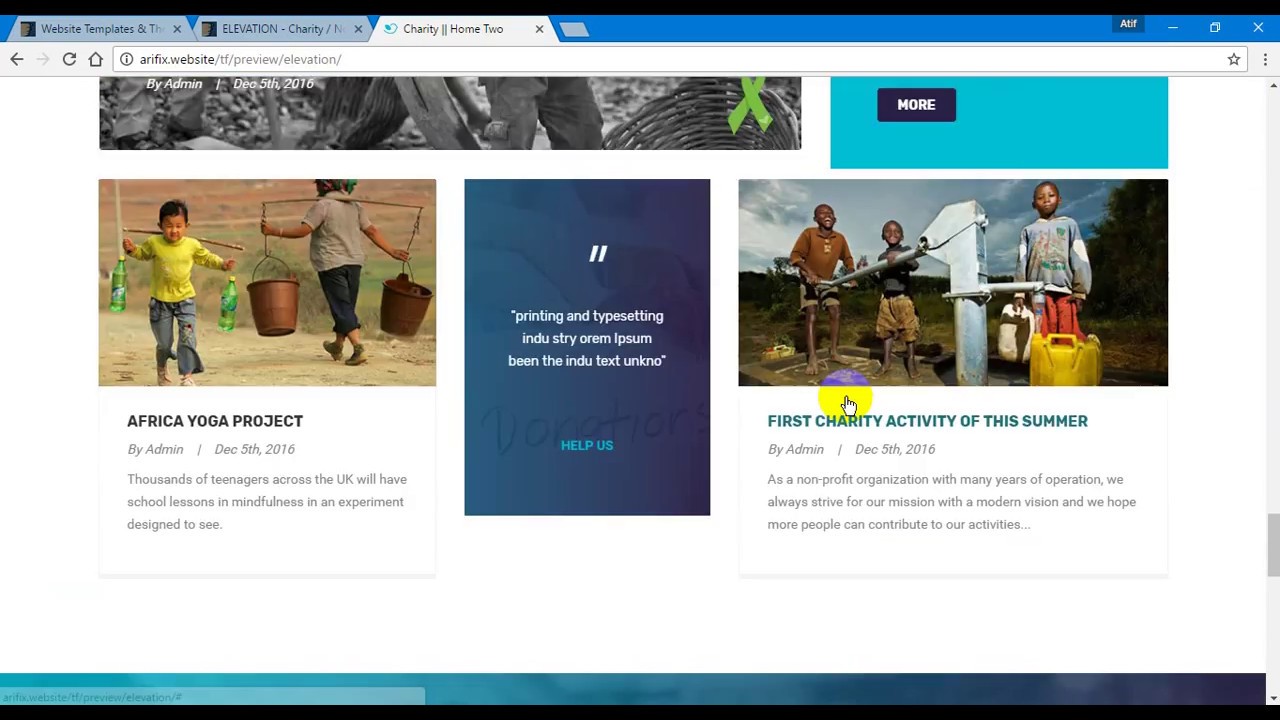 ELEVATION   Charity  Nonprofit  Fundraising HTML5 Template