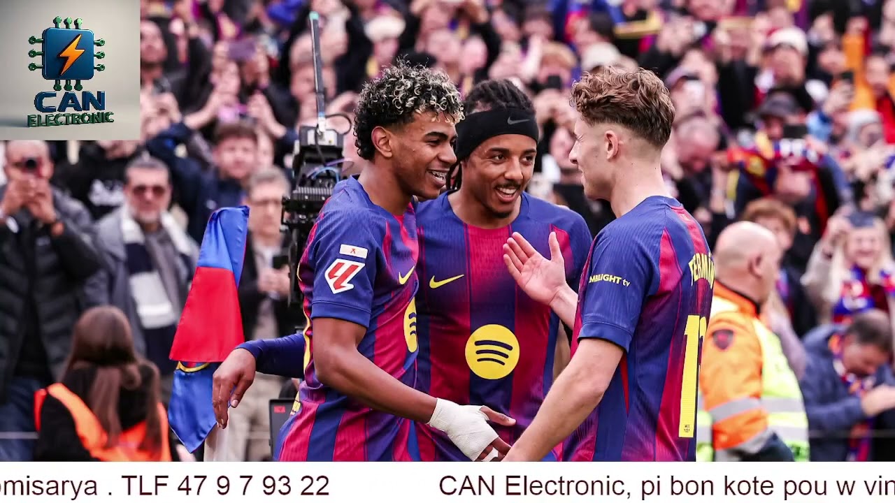 Meyè jwè mond lan frape ankò! Yamal make 3 gòl pou pèmèt Barcelone bat Villarreal 4-1.