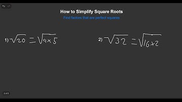 How to Simplify Square Roots